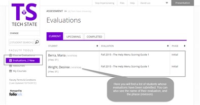 Evaluations link